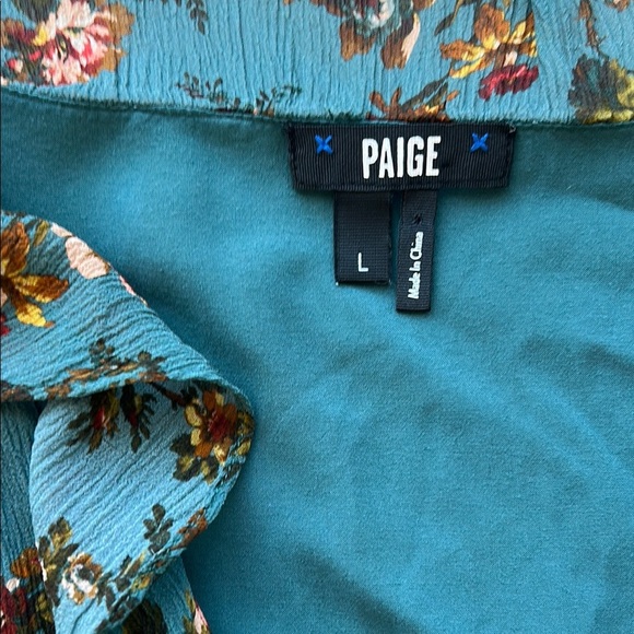 Paige Tamera Dress Fog Blue Multi Silk | Large - Picture 7 of 9